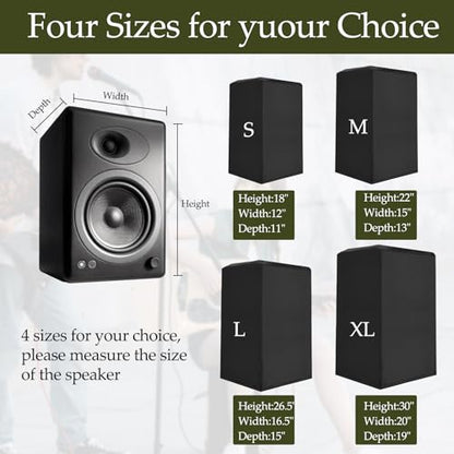 Protective Speaker Cover Dust-Proof Audio Equipment Shield Upright Speaker Bag for Outdoor, Multiple Sizes, Black(19 * 20 * 30inch)