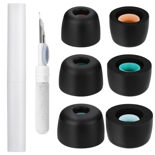 3 Pairs Silicone Ear Tips Compatible with WF-1000XM6 Earbuds with Cleaning Pen kit, Replacement Anti-Slip Silicone Ear Tips with Cleaning Tool for Wireless Earbuds