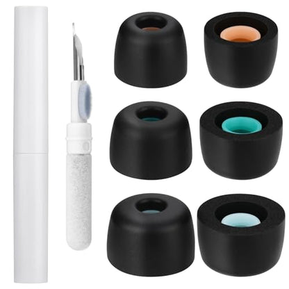 3 Pairs Silicone Ear Tips Compatible with WF-1000XM6 Earbuds with Cleaning Pen kit, Replacement Anti-Slip Silicone Ear Tips with Cleaning Tool for Wireless Earbuds