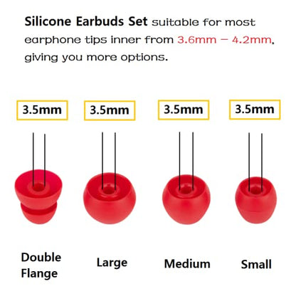 Replacement Silicone Ear Tips Earbuds Buds Set 4 Pairs Compatible with Beats Flex、Compatible with Prowerbeats pro, Red - color: color4