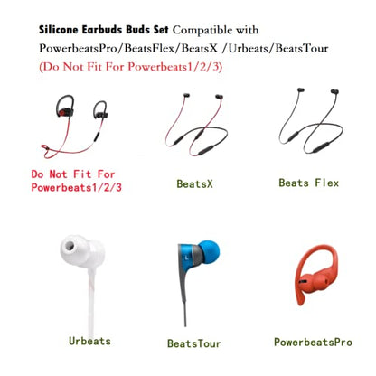 Replacement Ear Buds Ear Cap Silicone Eartips Compatible with Beats Flex、Compatible with Prowerbeats pro, 4 Pairs,Gray - color: color3