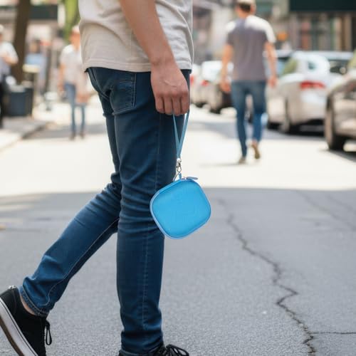 Case Compatible with Bose New SoundLink Micro 2nd Gen Bluetooth Speaker, Portable Carrying Storage Organizer Box with Mesh Pocket for USB Cable&Accessories - Blue (Bag Only)