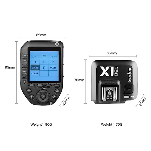 Godox XProII-C XProIIC Flash Trigger& 2*Godox X1R-C Receiver for Canon,2.4G TTL Wireless Trigger Transmitter,HSS 1/8000s,TCM Transform,Bluetooth,New Hotshoe Trigger Kit (XProII-C +2*X1R-C for Canon) - color: XproII-c