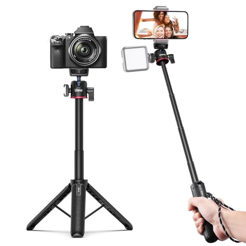 ULANZI MT-73 Extension Pole Tripod, Mini Selfie Stick Tripod Stand Handle Grip for Webcam Canon G7X Mark III Sony ZV-1 RX100 VII A6400 A6600 Cameras Vlogging | with Cold Shoe, Selfie Stick Tripod Handle Grip for iPhone/Android Sony/Canon/Nikon/Fujifilm Vi