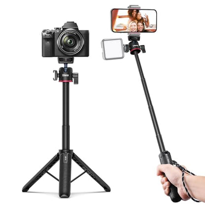 ULANZI MT-73 Extension Pole Tripod, Mini Selfie Stick Tripod Stand Handle Grip for Webcam Canon G7X Mark III Sony ZV-1 RX100 VII A6400 A6600 Cameras Vlogging | with Cold Shoe, Selfie Stick Tripod Handle Grip for iPhone/Android Sony/Canon/Nikon/Fujifilm Vi
