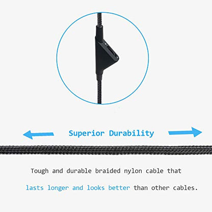 2M Volume Control Nylon Braided Cord for Astro A10 A40 Headsets | Inline Volume Control, 2 Meter Long, Nylon Braided, Compatible with Astro A10 A40 Headsets - size: 2M, style: Volume Control Function