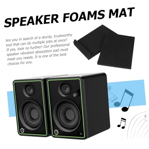 2pcs High-density Foam Speaker Isolation Pads Small Acoustic Cushions for Enhanced Sound Clarity for Home Theater and Studio Monitors - size: 22x16x3.6cm
