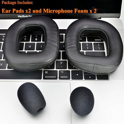 Defean Earpads for Astro A50 Gen4 / A50 Gen5 / A50X (Faux Leather) | Ear pads and Microphone Foam, Upgrade High-Density Noise Cancelling Foam, Ear Cushions Added Thickness - color: Faux Leather