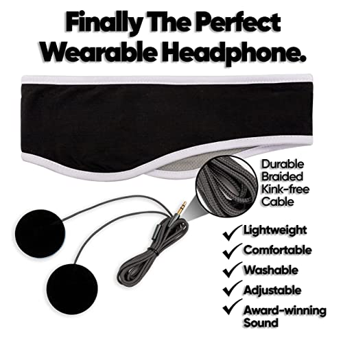 CozyPhones Sleep Headphones - Over Ear Headphones from Ultra Thin Cool Mesh Wired for Side Sleepers, Meditation, Running, Laptop, and Phone - White | Ultra Thin for Side Sleepers, Meditation, Running, Laptop, and Phone - color: White