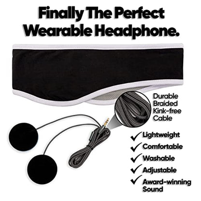 CozyPhones Sleep Headphones - Over Ear Headphones from Ultra Thin Cool Mesh Wired for Side Sleepers, Meditation, Running, Laptop, and Phone - White | Ultra Thin for Side Sleepers, Meditation, Running, Laptop, and Phone - color: White