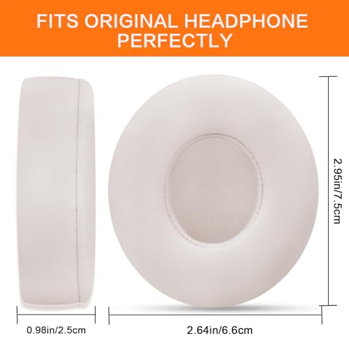 Ear Pads Replacement for Beats Solo 3 - GVOEARS Earpad Cushions Covers for Solo 2 Solo 3 Wired Wireless ON-Ear Headphones with Noise Isolation Memory Foam Protein Leather (Light Pink) | Protein Leather with Thick Foam for Beatter Noise Isolation (Light Pi