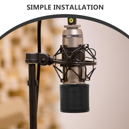 U Shape Mic Windscreen Shield for Microphone, Double Layer