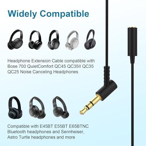 Headphone Extension Cord for Bose Compatible with Bose QuietComfort, QC45, QC35 II, QC35, QC25, NC700 Headphones, 3.5mm Male to Female Stereo Audio Cable for Phone, PS4, Switch, Tablets (16.4ft) - style: 16.5FT