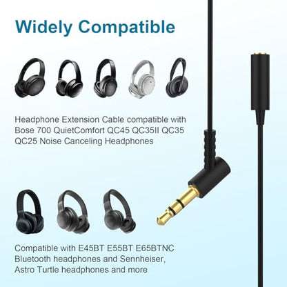 Headphone Extension Cord for Bose Compatible with Bose QuietComfort, QC45, QC35 II, QC35, QC25, NC700 Headphones, 3.5mm Male to Female Stereo Audio Cable for Phone, PS4, Switch, Tablets (16.4ft) - style: 16.5FT