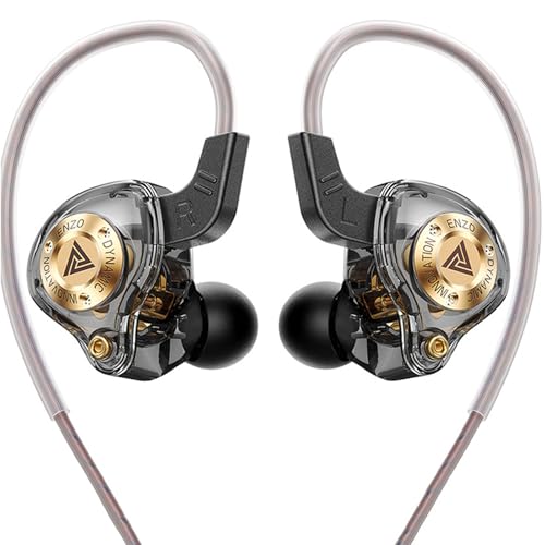 Wired Gaming Earbuds, in Ear Monitors with Deep Bass Sound, HiFi Wired Earphones 10mm Dynamic Driver IEM for Music, Gaming, Smartphone, Laptop, PC, Video Calls - color: Black