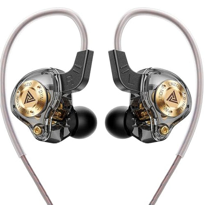 Wired Gaming Earbuds, in Ear Monitors with Deep Bass Sound, HiFi Wired Earphones 10mm Dynamic Driver IEM for Music, Gaming, Smartphone, Laptop, PC, Video Calls - color: Black
