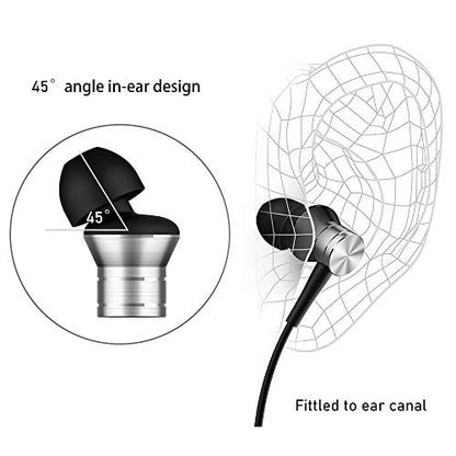 1MORE E1009-SV Piston Fit in-Ear Earphones Fashion Durable Headphones with 4 Color Options, Noise Isolation, Pure Sound, Phone Control with Mic for Smartphones/PC/Tablet, Silver - color: Silver