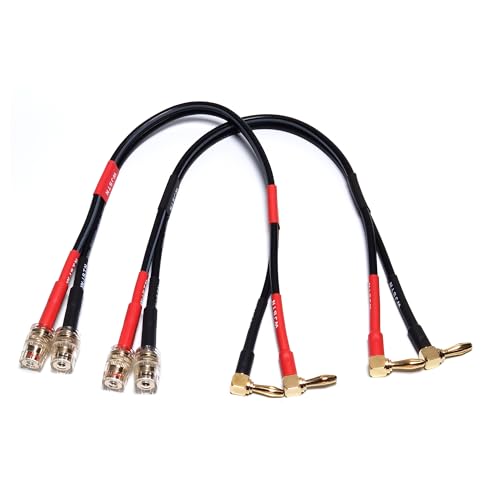 WJSTN 12 AWG Speaker Extension Cable with Right-Angle Banana Plugs, 4mm Male to Female Banana Jack Connectors, 2FT 2 Pack - size: 2Feet