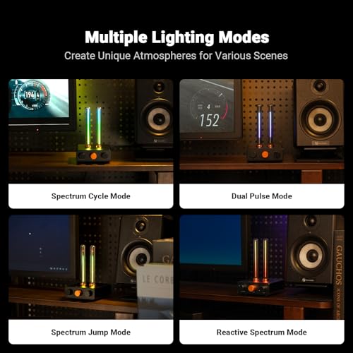 Fosi Audio Box X2 Phono Preamp, Mini Stereo Audio Hi-Fi Preamplifier and Music Visualizer, Sound Pickup Spectrum Analyzer, Vintage Tube RGB Ambient Light