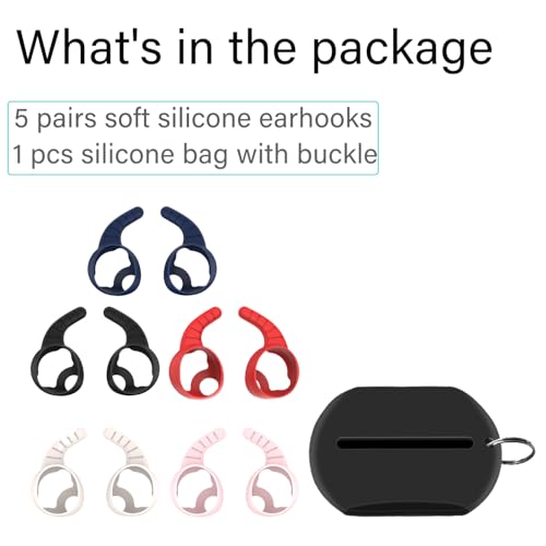 5 Pairs Silicone Ear Hook for Beats Solo Buds, Replacement Anti-Slip Tips | Soft Anti-Fall Ear Cover, Secure Fit, Wireless Earbuds Replacement Accessory for Beats Solo Buds
