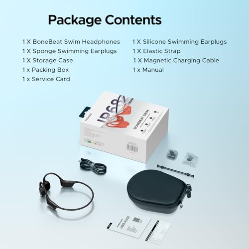 Bone Conduction Headphones, IP68 Waterproof Swimming Earbuds, 10-Hour Battery Life, Bluetooth 5.4 Wireless, 32 GB Storage, MP3 Mode, Ideal for Cycling, Swimming, and Fitness (Black) - color: BLACK