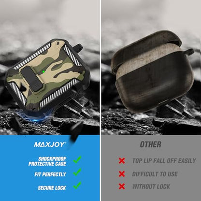 for AirPods Pro 3 Case with Magnetic Lock, Magsafe Compatible, Camo Jungle - color: Camo Jungle, size: AirPods Pro 3 Case 2025