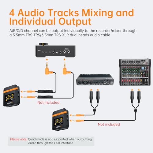 COMICA Vimo Q 4 Channel Wireless Lavalier Microphone with 48kHz/24bit Sound - color: Black