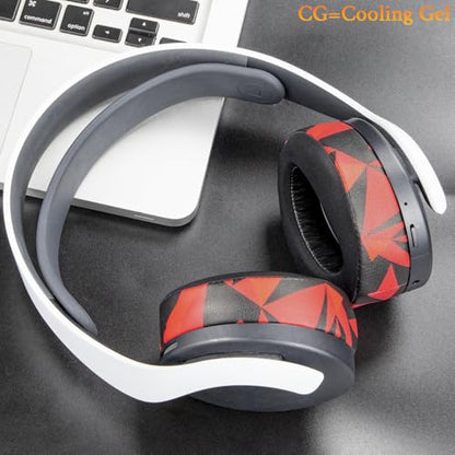 SOULWIT Earpads for Sony PS5 Pulse 3D Wireless Headset, Cooling Gel Replacement Ear Pad Cushions with Noise Isolation Foam - Red Storm - color: Red Storm