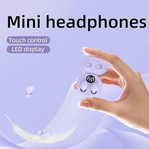 Mini Invisible Earbuds for Work and Sleep - Best Small Earbuds for Small Ear Canals - color: lavender