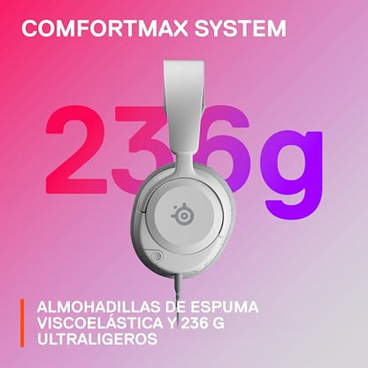 SteelSeries Arctis Nova 1 Multi-System Gaming Headset — Hi-Fi Drivers — 360° Spatial Audio — Comfort Design — Durable — Ultra Lightweight — Noise-Cancelling Mic — PC, PS5/PS4, Switch, Xbox - White - color: White, style: Nova 1