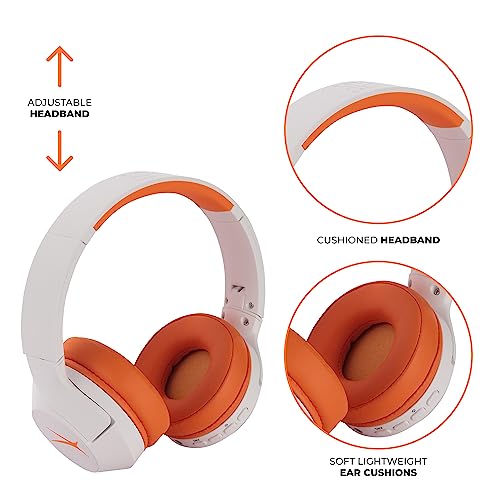 Altec Lansing - Kids Bluetooth Headphones, Wireless Over Ear - color: Whiteout Groovy Orange