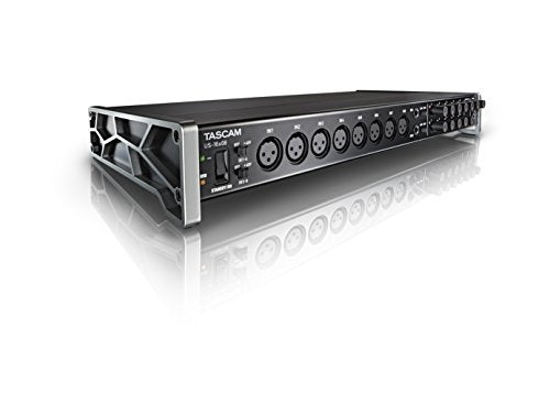 Tascam US-16x08 Rackmount USB Audio/MIDI Interface for Recording, Drum Recording, 8 XLR/8 1/4" Inputs, 8 Outputs, Control Software,Black - style: US-16x08