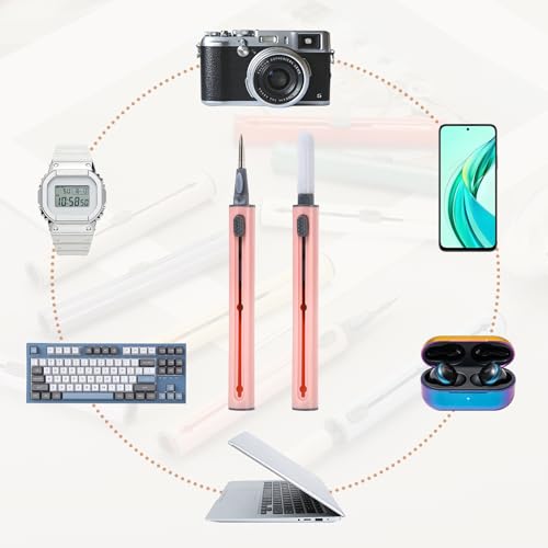 4PCS Earphone Cleaner Kit - Ultra Portable Multi-Function Cleaner Kit Soft Brush for Bluetooth Earphones Case Cleaning Tools, Light Pink - color: Light Pink