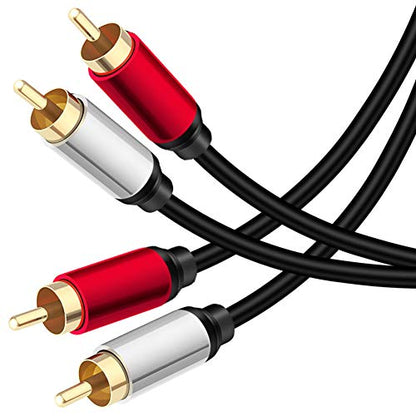 2RCA Male to 2RCA Male Stereo Audio Cable 3 ft,Dual Shielded Gold-Plated RCA Stereo Cable,Suitable for Home Theater, Amplifier, HDTV, Game Console, Hi-Fi System. (3ft/1m) - color: 3ft/1m