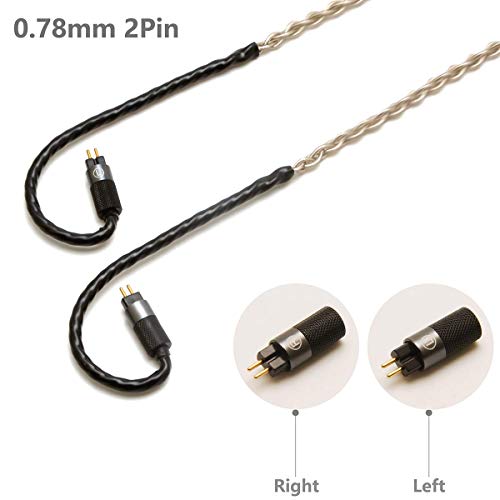 0.78mm 2Pin 6N Single Crystal Silver 2.5mm/4.4mm Balance Earphone Upgrade Cable for Oriolus Audeze iSINE20 LCDi3 64audio A12t TIA RE2000 Legend X Billie Vision VE6 DUNU SA6 (2.5mm Plug) - size: 2.5mm Plug