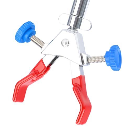 stonylab Mini 2-Prong Swivel Clamp with Boss Head, Compact Dual Adjust Multipurpose 360 Degree Rubber Coated Swivel Clamp for Lab Accessories, 70 mm