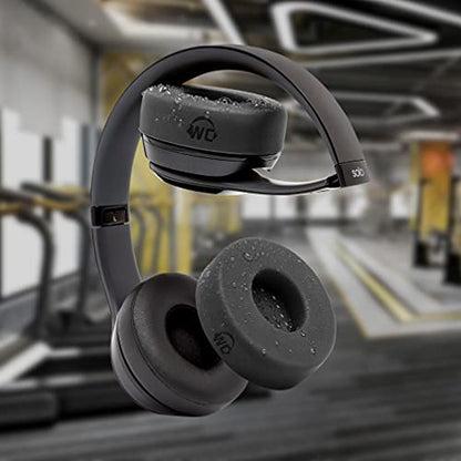 WC SweatZ Solo - Patented Earpad Sweat Covers for Beats Solo 4 & 3, Made by Wicked Cushions | Sweatproof & Machine Washable | Black - color: Black