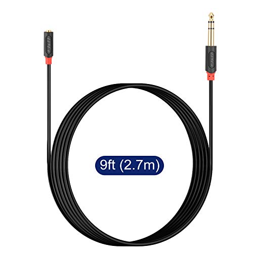 J&D 3.5mm to 1/4 Headphone Adapter Cable, Gold Plated Audiowave Series 3.5mm 1/8 inch Female TRS to 6.35mm 1/4 inch Male TRS Stereo Audio Cable for Mixer Guitar Piano Amplifier Speaker, 9FT - size: 9 Feet