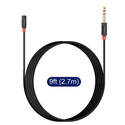 J&D 3.5mm to 1/4 Headphone Adapter Cable, Gold Plated Audiowave Series 3.5mm 1/8 inch Female TRS to 6.35mm 1/4 inch Male TRS Stereo Audio Cable for Mixer Guitar Piano Amplifier Speaker, 9FT - size: 9 Feet