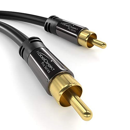 KabelDirekt – RCA/Phono subwoofer Lead Cable – 1×1 – 10ft - size: 10 feet, style: 1-Pack