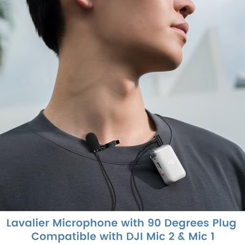 2-Pack Lavalier Microphone for DJI Mic 2 and Rode Wireless Go 2 Transmitter | 90 Degrees L-Shaped 3.5mm Omnidirectional Lapel Lav Mic for Vlog Interview
