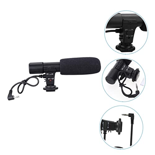 Hemoton Professional Interview Microphone for DSLR Cameras Wide Compatibility Stereo High-Sensitivity Recording Mic for Video Filmmaking and Live Streaming Voice Capture