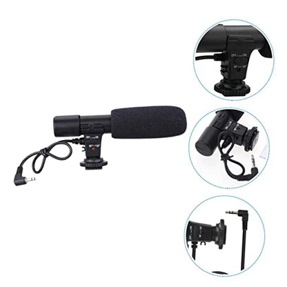 Hemoton Professional Interview Microphone for DSLR Cameras Wide Compatibility Stereo High-Sensitivity Recording Mic for Video Filmmaking and Live Streaming Voice Capture