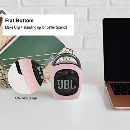 Silicone Case Compatible with JBL Clip 4 - Portable Mini Speaker Stand Up Protective Carrying Case Cover for JBL Clip 4 (Pink) - color: Pink