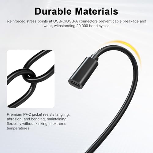 Zosvoses USB-C to USB-A Adapter Cable Compatible with SteelSeries Arctis 7X, Arctis 7P, Arctis 1 Wireless Gaming Headset Audio Transmitter Adapter, 4.9ft