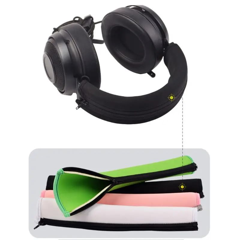 Headphone Headband Cover Sleeve Headband Protector Headphone Protective Cushion Pad with Zipper Replacement for Razer Kraken PRO 7.1 V2 Headset (Pink)