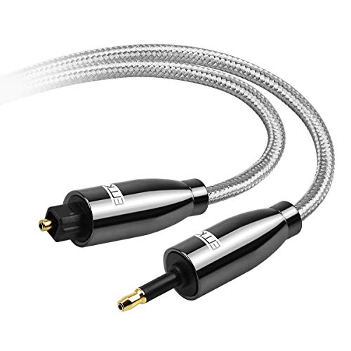 Optical Audio Cable, EMK Toslink Optical to Mini Toslink Optical Cable with Braided Jacket for Home Theater, Sound Bar, TV, PS4, Xbox, PlayStation(16.5ft/5m) - size: 16.5ft/5m