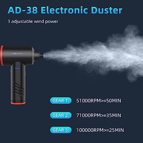 Compressed Air Duster 6000mAh Battery - Electric Air Duster | Keyboard Cleaner 3 Adjustable Wind Speeds with LED, Dust Removing Installations for Cleaning Purposes