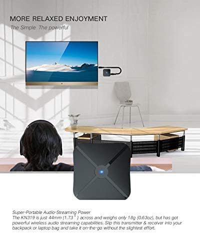 Bluetooth 5.0 Adapter Transmitter Receiver 2in1 Wireless 3.5mm AUX aptX Low Latency Adapter Suitable for TV/Home Audio Systems, Suitable for Single Bluetooth Signal Device