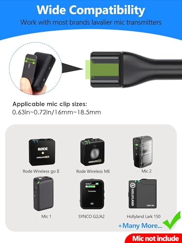 Mic Holder for DJI RODE Microphone - Micrphone handle for All Lavalier Microphone, for Rode Wireless Go II, Wireless PRO/ME, DJI Mic 2, with Reduce Wind Noises Mic Cover (2PCS) - color: 2-PCS